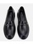 01AYH314460A100 KADIN Deri Siyah Tokalı Dolgu Topuklu Klasik Loafer 6
