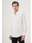 Erkek Beyaz Örme Slim Fit Düğmeli Yaka Gömlek 1