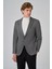 Erkek Füme Örme Slim Fit Mono Yaka Ceket 1