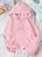 Kadın Baskılı Sweatshırt Kapüşonlu Oversize 3 Iplik Pamuklu 1