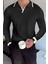 Roxy Slim Fit Yakası ve Kolu Şeritli Erkek Polo Yaka Triko Kazak 1