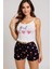 Kalp Desenli Askılı Şortlu Pijama 2
