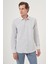 Erkek Lacivert Slim Fit Çizgi Desen Sert Spor Yaka Gömlek 1