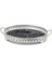 3 Adet Gümüş Renk Mermer Desen Metal Çerçeveli Cam Nişan-Servis Tepsi Seti - 28X19 cm 5