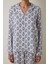 Açık Mavi Blue Flowers Uzun Kollu Gömlek Pijama Takımı 4