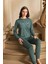 Kadın Lavin Ribana Manşetli Viridian Koton Pijama Takım 0593 1