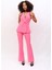 Abiye Yelek & Ispanyol Paça Pantolon Takım-Pembe 5