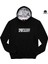Unisex Academy Üç Iplik Kapüşonlu Önü Cepli Baskılı Sweatshirt Siyah 2