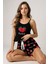 Çilek Baskılı Askılı Şortlu Pijama 2
