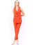 Kemerli Klasik Yelek & Boru Paça Pantolon Takım-Turuncu 3