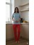 Kışlık Polar Kırmızı Kalp Desenli Pijama Tek Alt 2