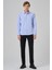 Erkek A. Mavi Slim Fit Italyan Yaka Gömlek 3