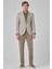 Erkek Bej Örme Trend Desenli Slim Fit Mono Yaka Ceket 2