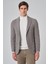Erkek Kahve Örme Trend Desenli Slim Fit Mono Yaka Ceket 3