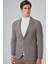 Erkek Kahve Örme Trend Desenli Slim Fit Mono Yaka Ceket 4