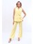 Abiye Yelek & Bol Paça Pantolon Takım-Sarı 1