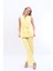 Abiye Yelek & Bol Paça Pantolon Takım-Sarı 2