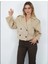 Zr Bej Renkli Oversize Bomber Crop Trençkot 4
