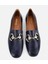 01AYH312430A680 KADIN Deri Lacivert Tokalı Klasik Loafer 6