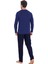 Ds Damat Pamuk Modal V Yaka Pijama Takımı Lacivert 2
