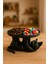 Siyah Kedi Figürlü Sunumluk Banyo Sabunluk , Kahvaltı Tabağı , Takı Organizeri , Mumluk 14 x 14 cm 1