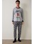 Gri Melanj Erkek Mickey Mouse Uzun Kollu Pijama Takımı 1
