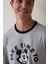 Gri Melanj Erkek Mickey Mouse Uzun Kollu Pijama Takımı 4