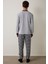 Gri Melanj Erkek Mickey Mouse Uzun Kollu Pijama Takımı 6