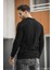 Vilnius Slim Fit Çizgili Gömlek Yaka Yarım Fermuarlı Erkek Triko 3