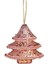Yılbaşı Simli Pullu Rose Çam Ağacı Süsü 13 cm 1