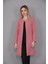 Sıfır Yaka Düz Uzun Ceket-Gül Kurusu 1