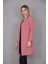 Sıfır Yaka Düz Uzun Ceket-Gül Kurusu 2