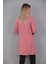 Sıfır Yaka Düz Uzun Ceket-Gül Kurusu 4
