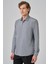 Erkek Gri Slim Fit Italyan Yaka Gömlek 3