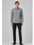Erkek Gri Slim Fit Italyan Yaka Gömlek 4