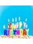 Rengarenk Happy Birthday Yazılabilen Doğum Günü Mumu 3