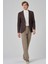 Erkek Kahve Örme Trend Kareli Slim Fit Mono Yaka Ceket 2
