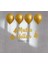 4 Adet Metalik Gold Balon Yılbaşı Mutlu Yıllar Kaligrafi Yazı Set 1