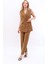 Blazer Yelek & Bol Paça Pantolon-Camel 4