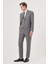 Erkek Gri Poliviskon Slim Fit Mono Yaka Yelekli Takım Elbise 2