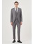 Erkek Gri Poliviskon Slim Fit Mono Yaka Yelekli Takım Elbise 4