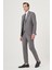 Erkek Gri Poliviskon Slim Fit Mono Yaka Yelekli Takım Elbise 5