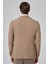 Erkek Bej Poliviskon Trend Desenli Slim Fit Mono Yaka Dokuma Ceket 5