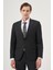 Erkek Siyah Yünlü Platinium Classic Çizgili Slim Fit Sivri Yaka Takım Elbise 1