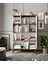 % 100 Mdf Kitaplık 8 Bölüm 4 Raf Soft Beyaz- Ceviz 180 cm Cabinse 1