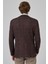 Erkek Kahve Örme Trend Kareli Slim Fit Mono Yaka Ceket 5