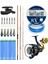 Yekoutdoor Profesyonel Olta Seti Okuma Trio Rex Surf 450CM 120-250 gr 3 Parça Surf Kamışı&okuma Salina SA-8000A Blue 6+1bb Olta Makinesi 1