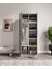 %100 Mdf 2 Kapaklı 7 Raflı ve 1 Askı Borulu Elbise Dolabı – Gardırop 182X70X52 cm Gri-Soft Beyaz Cabinse 7