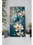 Mavi Kelebek ve Çiçek Temalı Temperli Cam Tablo Saat – 30×60 cm Hd Uv Baskı– CUSD206 6