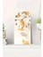 Altın Yaprak Desenli Temperli Cam Tablo Saat – 30×60 Cm– Uv Baskı– CUSD136 1
